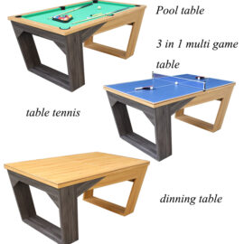 Mini 3 in 1 multi game table billiard table, table tennis table, dining table top Global